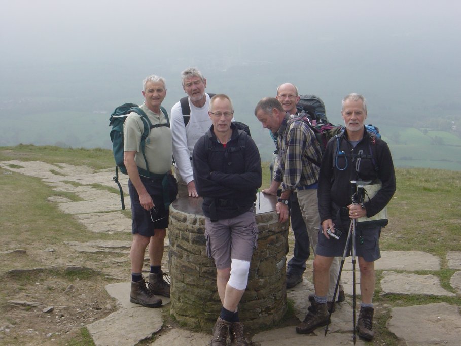 L-R on Mam Tor, Andy, Pat, John, Ralph, Paul & Dave (Steve taking the pic).